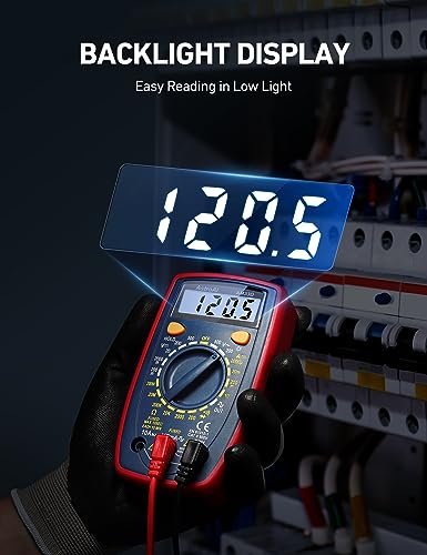 AstroAI Blue Digital Multimeter Tester 2000 Counts Volt Amp Ohm Meter