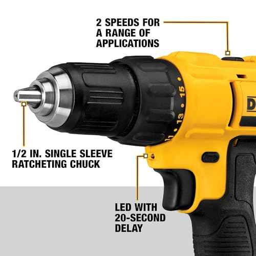 DEWALT 20V Max Cordless Drill/Driver Kit, 2 Batteries and Charger Included (DCD771C2)