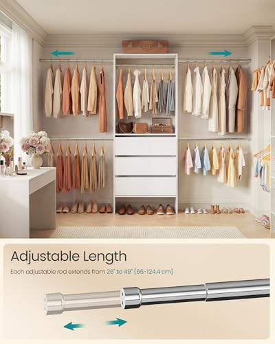SONGMICS Customizable Walk-In Closet System 6.5-10.2 ft Modern Organizer