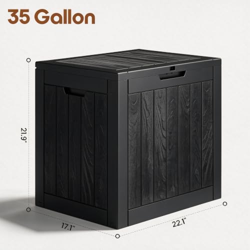 NUNU LAB 35 Gal Outdoor Waterproof Lockable Storage Box Black