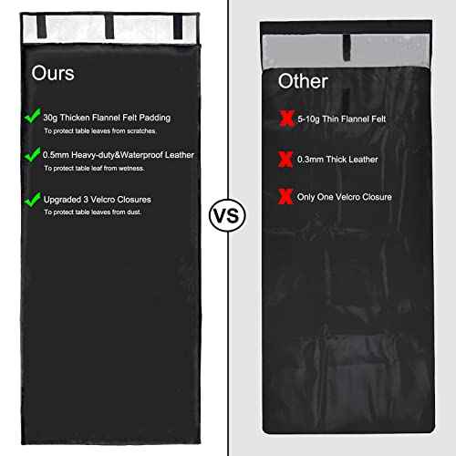 Table Leaf Storage Bag Padded 2 Pack, Heavy Duty Dining Table Leaf Bag, 51'' x 28'' Thick Flannel Backing Dining Table Cover Protector, Scratch Resistant, Fit 50''x 26'' Table Leaves