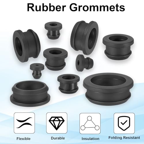 PATIKIL 10mm / 3/8 Inch Rubber Grommets Pack of 15 for Wiring Protection