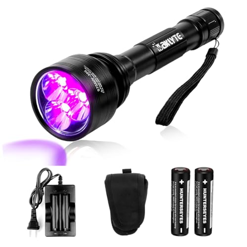 Black Light UV Flashlight, High Power Blacklight Flashlight Rechargeable, 385-395nm Wavelength Beam Best for Pet Urine Detection, Scorpion, Resin Curing, Bed Bug