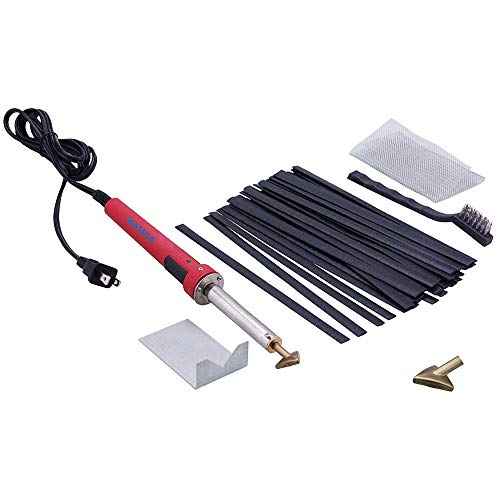 Massca Plastic Welding Kit with Welder, Rods, Reinforcing Mesh, Hot Iron Stand, and Wire Brush - Plastic Bumper Repair Kit DIY Arts, Crafts & Professional Surface Repair, Portable 80 Watt