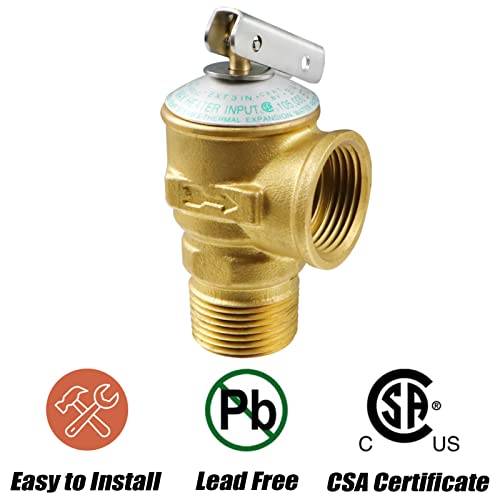 3/4 Inch IPS Tankless Water Heater Service Isolation Valve Kit with Relief Valve