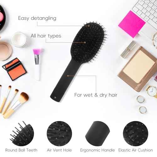 Travel Hair Brush Hidden Safe: 7.8in Portable Hair Brush Secret Compartment Items for Car & Beach - Dual Function Hairbrush Hidden Compartment to Hide Money, Cash, Jewelry, Valuables