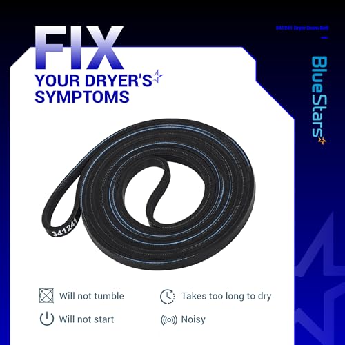 BlueStars 341241 Dryer Drum Belt Pack of 1 for Whirlpool/Kenmore Dryers