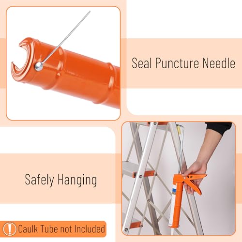 Bates Caulking Gun 10:1 Thrust Ratio – No Drip Sealant Gun, 1 Pack, Orange