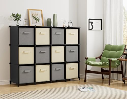 HOMIDEC 12-Cube Closet Organizer Storage Black - Modular Home Shelving