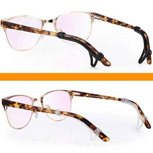 Eyeglasses Ear Grips Sleeve-Upgrade anti-slip eyewear retainer-Sleeve with Hook design-Soft and comfort Glasses Ear hooks 6Pairs (BLACK)