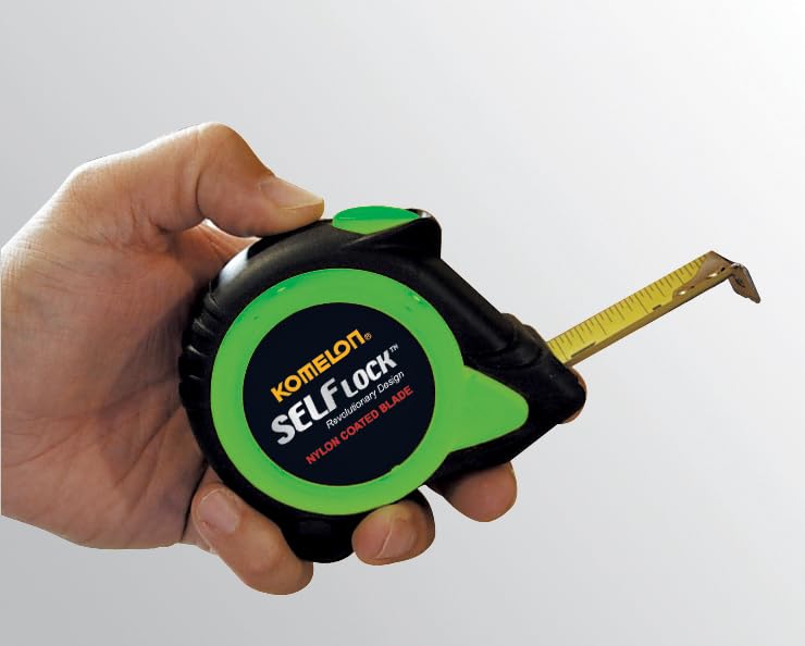 7.6m Komelon Self Lock Power Tape Measure with Retraction Control