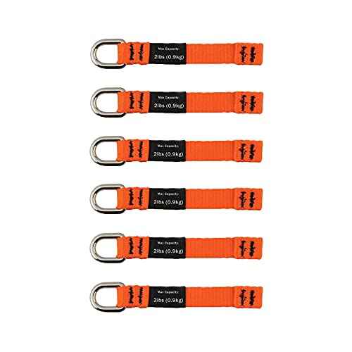 Ergodyne Squids 3700 Web Tool Tail Attachments, 6-Pack, 2 Pounds, Medium Length|4.5,Orange
