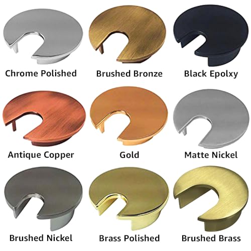 Electriduct 2 Inch Brass Polished Metal Desk Grommet Cable Hole Cover - 1 Unit