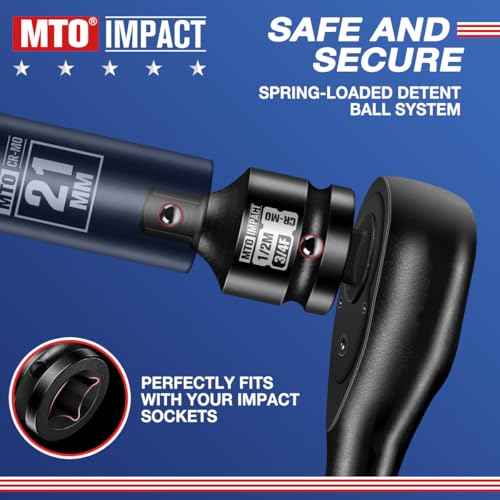 MTO 3/4" Female to 1/2" Male Impact Socket Adapter, 3/4-Inch Impact Socket Adapter Reducer, Chrome Molybdenum Alloy Steel