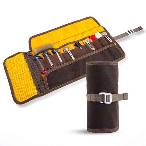 Pocket Knife Display Case | EDC Roll-Up Tool Bag, Folding Knives Roll Bag Organizer for Notebook Lovers | Multi-Pocket with Elastic Loops, Storage knifes Pouch for Camping and Outdoor Use