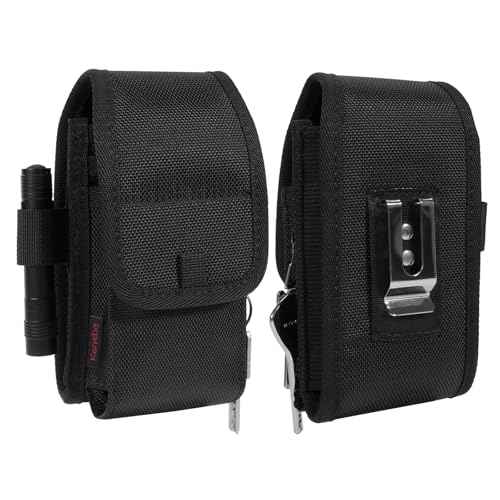 KENOBE Belt EDC Pouch, 5-Pocket Multi-Purpose Tool Holder, Multitool Holster Tactical Pouch Cell Phone Organizer for Work, Hiking, Camping, Barbecue, Rescue