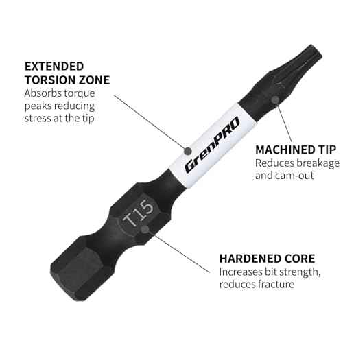 Screwdriving Power Bits T15-2IN*10pcs,Torx Head Bit Set,High Impact Tough Magnetic #15 1/4 Inch Hex Shank S2 Alloy Steel Star Bits Set,2" Long Drill Bit