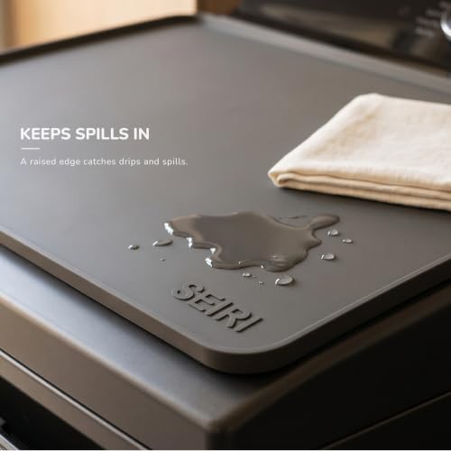 SEIRI 26x18 in Silicone Top Protector Mat for Top-Loading Washer & Dryer - Non-Slip, Waterproof, Dark Gray (1 pack)