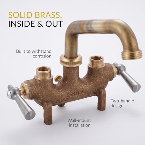 Central Brass 466 Wall-Mount Two Handle Laundry Faucet Commercial Grade