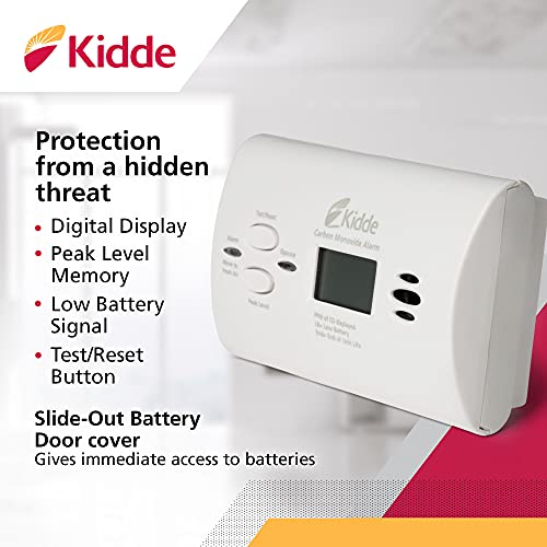 Kidde 3-Pack Carbon Monoxide Detector AA Battery Powered CO Alarm with LEDs & Test Button