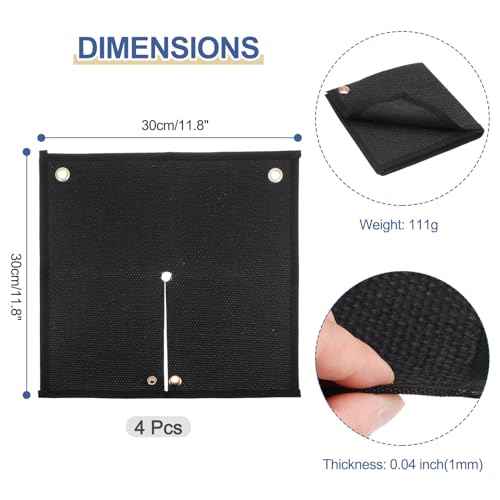 HARFINGTON 4pcs Welding Blanket Fireproof 12"x12" 1022 Fahrenheit Working Temp Fiberglass Fire Retardant Blankets for Heat Insulation, Welding Soldering Heat Shield