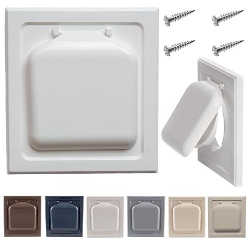 No-Pest Vent 4” Dual-Door Outdoor Dryer Vent Cover - UV-Resistant Plastic, Made in USA, White (No Collar)