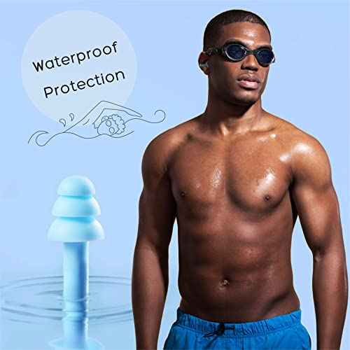 Soft Ear Plugs for Sleeping Noise Reduction, Made of Silicone, Suitable for Sleeping & Swimming, Soft Reusable Earplugs for Noise Reduction, Adjustable Size for Concerts & Snoring (3 Pairs)