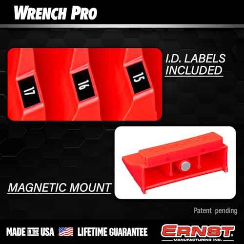 Ernst Manufacturing Wrench Pro - Modular Wrench Organizer for 20 Tools with Magnetic Base - Made in the USA