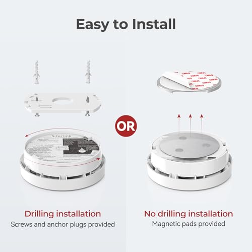 SITERLINK GS525A 10-Year Battery Smoke Detector 2 Pack - AI & Photoelectric