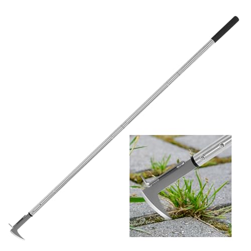 BARAYSTUS Adjustable Stainless Steel Long Handle Crack Weeder - 25.6/41/55 Inches