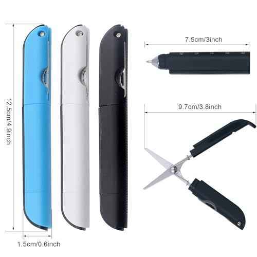 3Pcs Multi-Tool Pen with Scissors, Ruler, and Art Knife ? Portable 4 in 1 Utility Pen for Travel and Daily Use