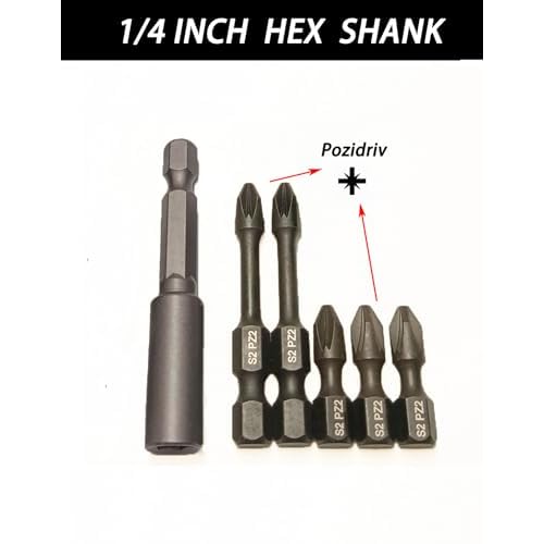 Pozidriv Screwdriver Set, PZ2 Bits¡¢Drill Bit Extension and Quick Release Bit Driver Handle for DIY or Repair