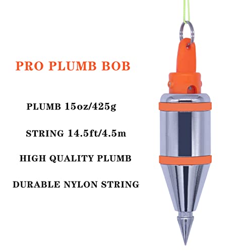 Plumb Bobs Magnetic - 15 oz(425g) Rite With 14.5 ft(4.5m)