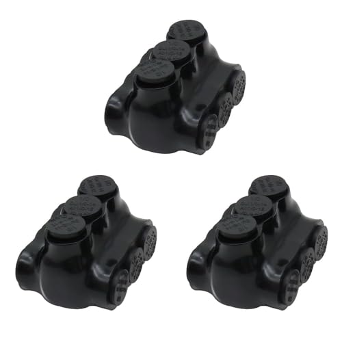 MAKERELE 3PC Dual Entry Insulated Multi-Tap Connectors 1/0-14AWG, Heavy-Duty, UL Certified