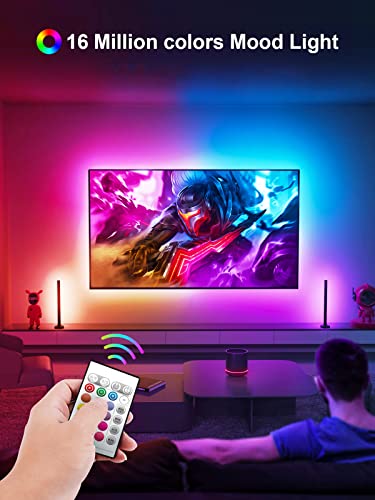 KANTUTOE Multicolor 16.4FT LED TV Backlight Strip for 45-75 Inch Smart TVs with Bluetooth App & Music Sync
