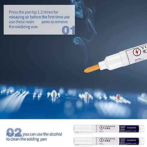 3 Pieces No Clean Soldering Pen Rosin Solder Pen for Electronics Tabbing Wiring Liquid Solder, Welding Maintenance of PCB Board