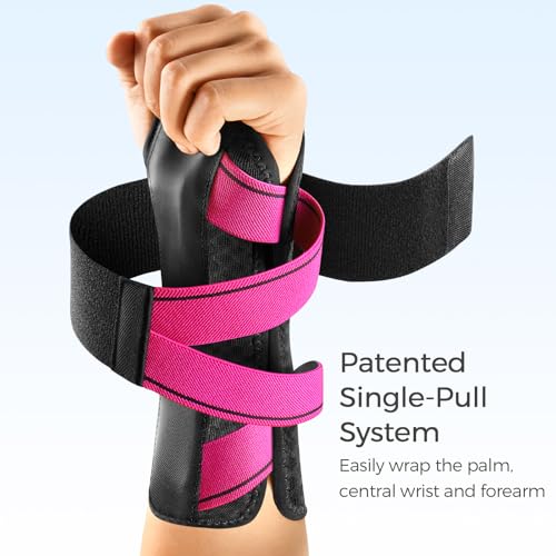 FREETOO Pink Right Hand Carpal Tunnel Wrist Brace Night Support S/M