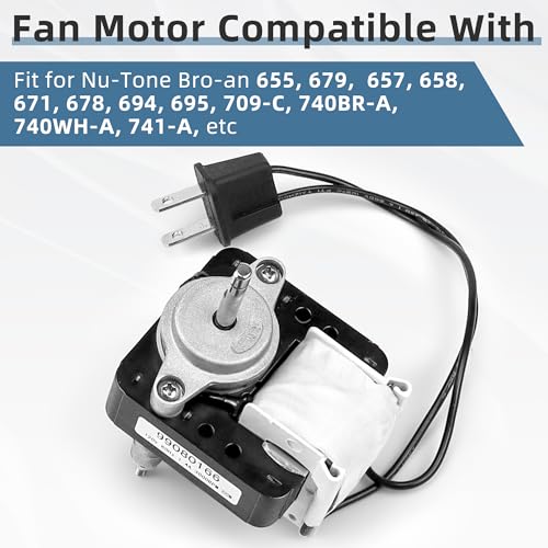 Fetechmate Bathroom Vent Fan Motor Kit Replacement for Nu-Tone, Bro-an 70 CFM, Model S99080166, Variation 1