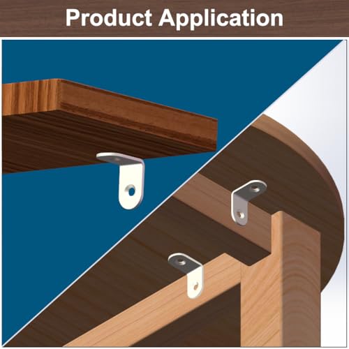 HANFUGA 20 Pack White 1 Inch Stainless Steel Corner Brackets with Screws for DIY Furniture, Wood Frames, 90 Degree Joint