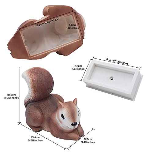 Spare Key Hider Squirrel Shape Garden Decoration Safe Holder for Outdoor Yard Large Size Design (4¡¿5.2¡¿3.4 inchs)