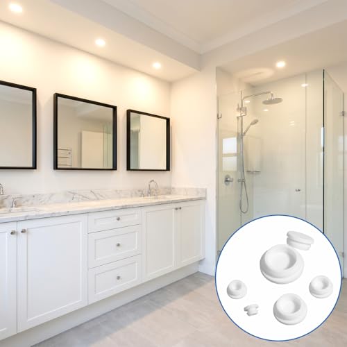 62-Pack Silicone Rubber Hole Plugs Set for Round Drains and Furniture