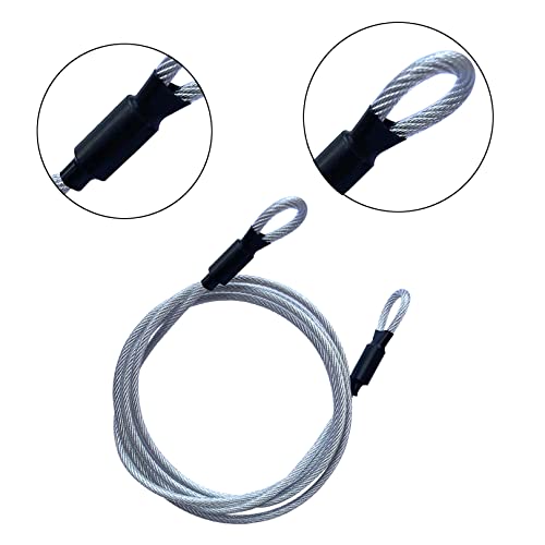 7FT 5mm Security Cable Lock,Braided Steel Coated Safety Cable Luggage Lock,Safety Cable Wire Rope Double Loop