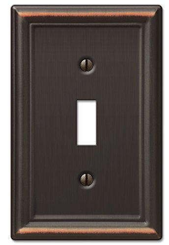 Amerelle 149TDB Chelsea Wallplate - Aged Bronze, 1 Toggle, Steel