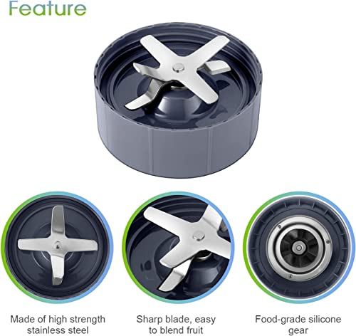 2-Pack 4-Inch NutriBullet Extractor Blade for 600W/Pro 900W Blenders (MEET JUICE) - Includes 2 Blades & Gasket