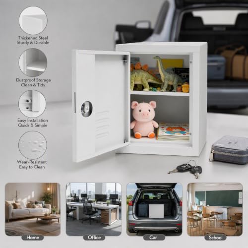 Lockable Metal Storage Cabinet With 2 Compartments – Home Office Locker
