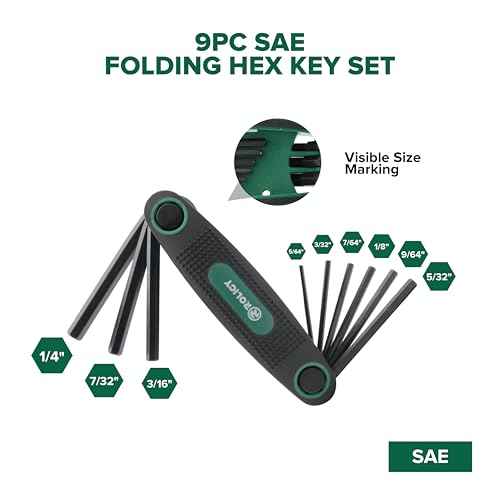 25-Piece Folding Allen Wrenches Sets, 3-Pack Metric & SAE & Star Hex Key Set, Heat Treated Cr-V Steel Allen Wrenches, Perfect for DIY, Auto Repair or Household Maintenance (Folding Style)