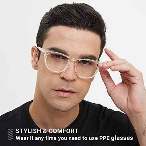 MORK&SUKY Safety Glasses, Stylish Goggles With No Fog Lense, Alternatives To Regular Protective Eyewear For Lab and Nursing.