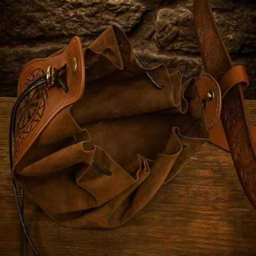 Renaissance Belt Pouch Purse Viking Bracer Hook Halloween Set Medieval Festival Costume Accessory Casual Fanny Pack Waist Bag