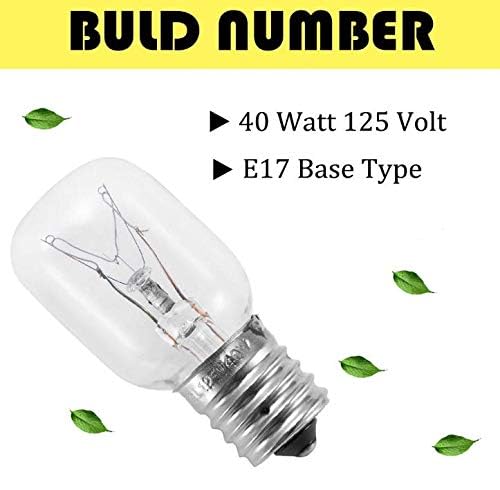 UP2WIN 2-Pack 125V 40W E17 Dimmable Microwave Light Bulb 8206232A Replacement for Whirlpool Maytag GE Amana
