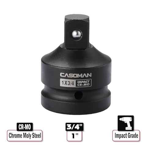 CASOMAN 1-Inch Drive F to 3/4-Inch (M) Impact Adapter, Cr-Mo Steel, 1"F to 3/4"M Socket with Friction Ball, Exceeds ANSI Standards